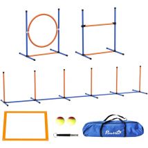 PawHut 4 Pcs Dog Agility Training Equipment, Dog Outdoor Games w/ Carry Bag