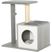 Albero Tiragraffi Multilivello per Gatti e Gattini con Cuccia - Pawhut