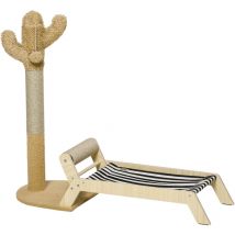 Lettino e Tiragraffi per Gatti a Forma di Cactus Design 2 in 1 - Pawhut