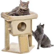 Pawhut - Cat Tree for Indoor Cats Kitten Tower Climbing w/ Jute Scratching Pad Coffee