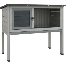 Pawhut Conejera De Madera Caseta Exterior Refugio Para Mascotas Pequeñas Conejos Cobayas Con Bandeja Extraíble Y Techo Asfáltico 84x43x70 Cm