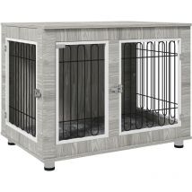 Pawhut - Dog Crate Furniture, Dog Crate End Table w/ Soft Cushion, Double Door