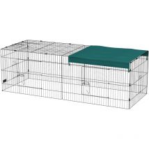 Gabbia per Conigli e Piccoli Animali in Acciaio con Copertura 220x85x70cm - Pawhut