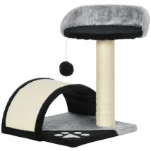 Pawhut Kratzbaum 46 Cm Kleiner Katzenturm Mit Höhle, Spielball, Sisal-seil, Erhöhter Plattform, Katzenkratzbaum, Kletterbaum, Für Katzen Bis Zu 4 Kg, 