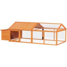 Pollaio per Galline in Legno di Abete con Rete Metallica Arancione - Pawhut
