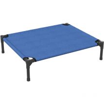 Pawhut - Raised Dog Bed Cat Elevated Lifted Portable Camping w/ Metal Frame Red Medium - Blue