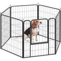 Six-Panel Dog Playpen with Door, for Indoor, Outdoor, 80cm Tall - Pawhut