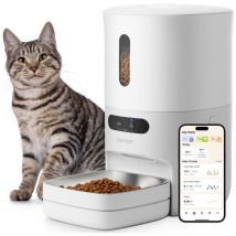 Pawsync - Distributeur Automatique de Nourriture pour Chats 3,6L, WiFi 2,4G avec Rapport Alimentaire sur l'Application, Sans bpa avec Bol en Acier