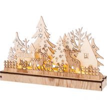 Paysage de Noël 10 led 6x30x19 cm
