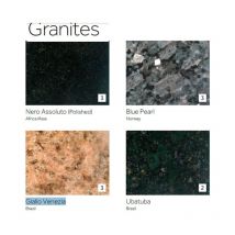 Payson Table Chrome/Stainless Steel Frame Granite Marble/Quartz Tops Chrome Ubatuba - Granite 65 cm Round 4 Legs Square