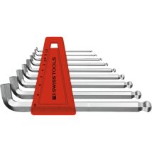Pb Swiss Tools - Sechskant-winkelschraubendreher-satz, Mit Kugelkopf Und Kurzem Schenkel, Verchromt, 9-teilig