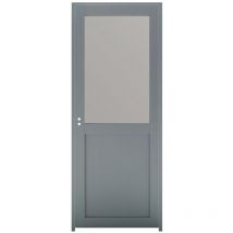 Bloc Porte Athena Ral7035 Vitrée H204 x L83 Poussant Droite Côtes Tableau