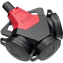 243711-src 3fach-Kupplung Gummi 250 v Rot IP54 - Pc Electric