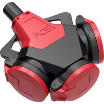 Pc Electric - 243712-sr5 Adaptateur triple caoutchouc 250 v rouge IP54 Y765953
