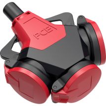 243712-src 3fach-Kupplung Gummi 250 v Rot IP54 - Pc Electric