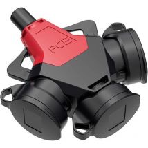 253711-sr 3fach-Kupplung Gummi 250 v Rot IP54 - Pc Electric