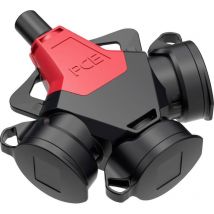 Pc Electric - 253721-sr Adaptateur triple Tout caoutchouc 250 v rouge IP54 Y765553