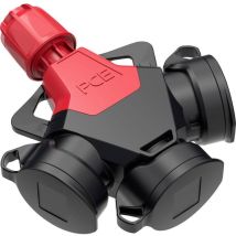 Pc Electric 253811-sr Adaptateur Triple Caoutchouc 250 V Rouge Ip54 Y765583