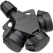 253822-ss 3fach-Kupplung Vollgummi 250 v Schwarz IP54 - Pc Electric
