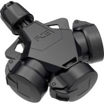 253822-ss Connettore a 3 vie Gomma piena 250 v Nero IP54 - Pc Electric