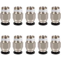Jalleria - PC4-M10 Connecteur, Connecteur Pneumatique PC4-M10, Raccord Pneumatique pour Tubes ptfe, Connecteur Pneumatique Droit PC4-M10, PC4-M10
