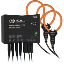 Pce Instruments - Analyseur de réseau triphasé, monophasé avec fonction enregistreur, avec pince ampèremétrique, Mesures en ligne, Mesures de l'én