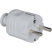 Schutzkontaktstecker pp 2SL, grau - PCE