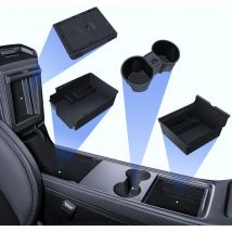 Jalleria - Pcs Accessoires pour Tesla Model y 2021-2024 et Model 3 2021-2023, Organizer de Console Centrale, Boîte de Rangement pour Accoudoir, Boîte