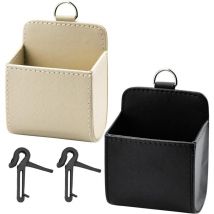 ZVD - Pcs Car Storage Box, Vent Outlet Pocket Car Organizer for Keys, Coins, Pens, Glasses, Cash Deposit, Black and Beige
