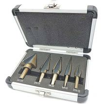 Pcs Step Drill Bit, Step Drill Bit, with Professional Aluminum Case, Hex Shank, with Self-Centering Pad, Precise Drilling in Steel, Metal