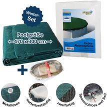 Summer Fun - Abdeckplane Für 470x300cm Acht-/oval Pools Und Schwimmbecken - 160 G/m² Extra Winterschutz Und Ganzjahresabdeckung