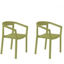 Resol PEACH Set 2 Silla Con Brazos Interior, Exterior Verde Oliva