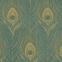 As Creation - Peacock Feather Luxury Wallpaper Turquoise Gold Bird Green