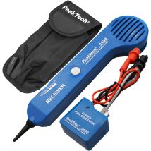 Peaktech P 3434 Viseur De Ligne Et Câble Téléphonique Avec Testeur De Passage Et Signal Sonore, Crocodile Rj45, Rj11, Réseau Lan