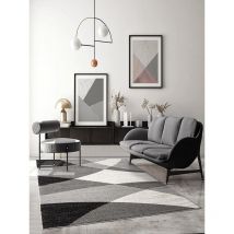 Pearl Moderner Dichter Kurzflor Wohnzimmer Schlafzimmer Teppich, Konturenschnitt, Grau, 160 x 220 cm - The Carpet