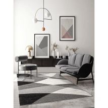 Pearl Moderner Dichter Kurzflor Wohnzimmer Schlafzimmer Teppich, Konturenschnitt, Grau, 140 x 200 cm - The Carpet