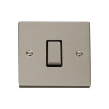 Se Home - Pearl Nickel 10A 1 Gang 2 Way Ingot Light Switch - Black Trim