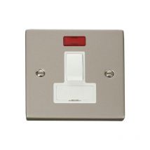 Se Home - Pearl Nickel 13A Fused Connection Unit Switched With Neon - White Trim
