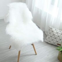 Peau de mouton synthétique, imitation peau de mouton imitation laine tapis en peau d'agneau tapis moelleux doux cheveux longs rembourrage chaise