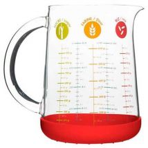 Large Glass Measuring Jug 1 Litre - Pebbly