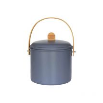 Slate Compost Bin 7 Litre Metal Bamboo Charcoal Filter - Pebbly