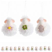 Gruppo Maruccia - Pecorelle da appendere fatte a mano decorazione Pasquali per casa e vetrine 12 pezzi