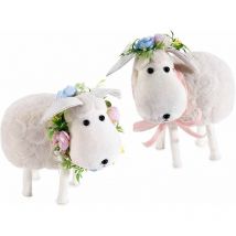 Pecorelle Pasquali decorative addobbi per casa e negozi idea regalo 2 pezzi