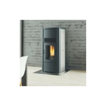 Pedana di protezione quadrata 80x80 cm – Metallo nero goffrato – Accessorio per camini e stufe – Eva Calor