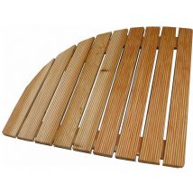 Pedana doccia lato 74 cm antiscivolo in legno per piatto doccia angolare 90 cm