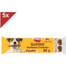 Pedigree - ranchos Récompenses rouleaux au poulet pour chien adulte 5- 15kg 5x80g
