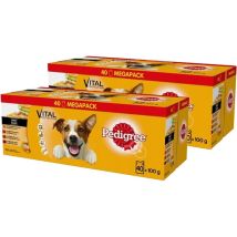 PEDIGREE Adult Nassfutter mit Huhn, Rind, Truthahn, Lamm – 100g x 80 – 7,0%, 3,8%, 82,5%
