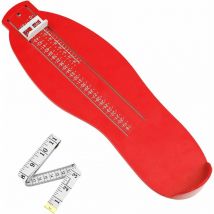 Einemgeld - Pedimetre enfants et adultes - Pied dispositif de mesure pour déterminer la pointure 18 à 47 - Rouge