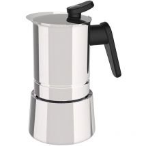 Caffettiera Moka 6 Tazze in Acciaio Inox Macchinetta Caffe per Induzione Pedrini