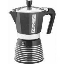 Pedrini - Infinity Rock Espressokocher Aluminium Anthrazit Metallic 6 Tassen (02CF129)